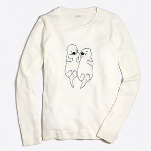 J. Crew merino wool embroidered otter sweater